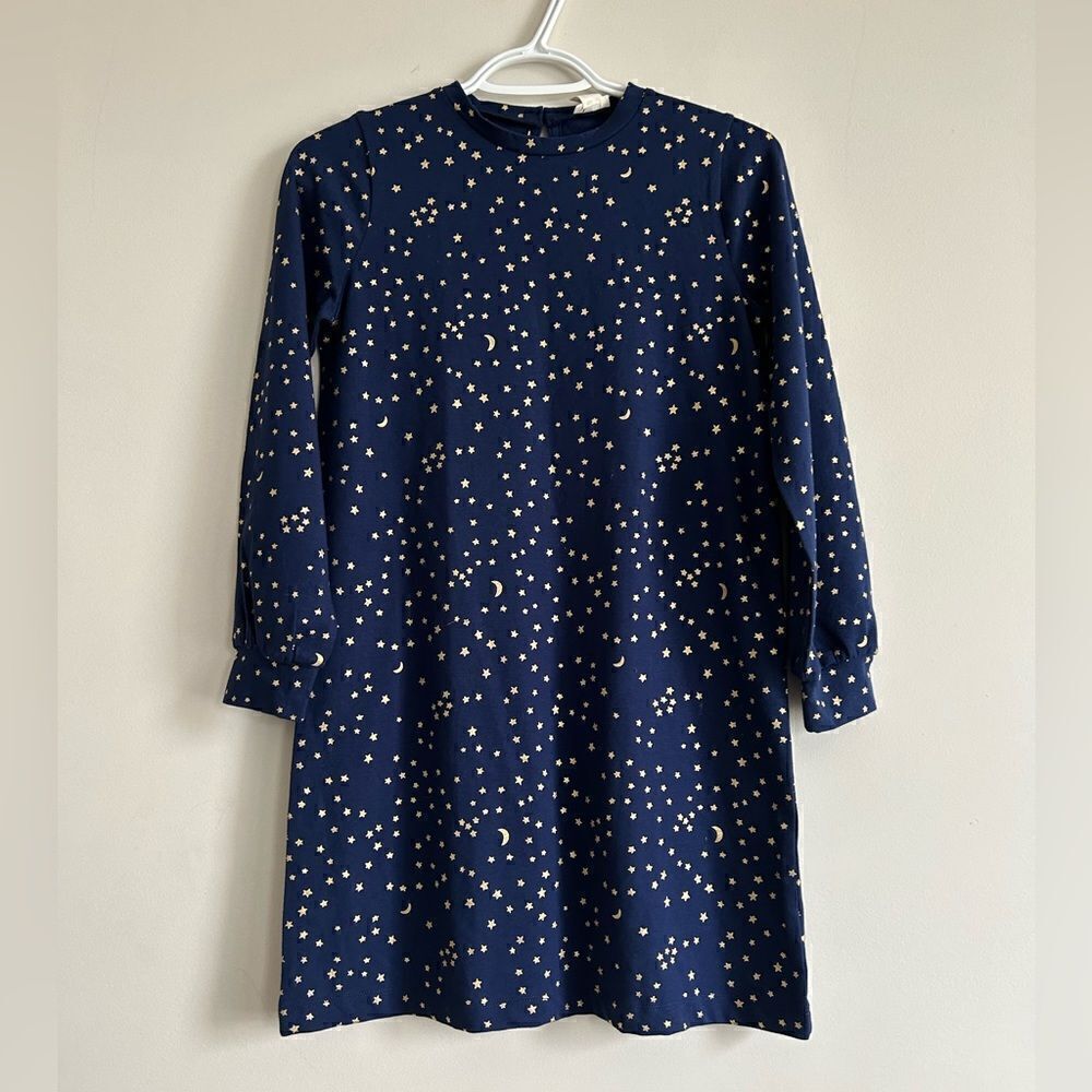 NWT Crewcuts Girls Stars Long Sleeves Dress